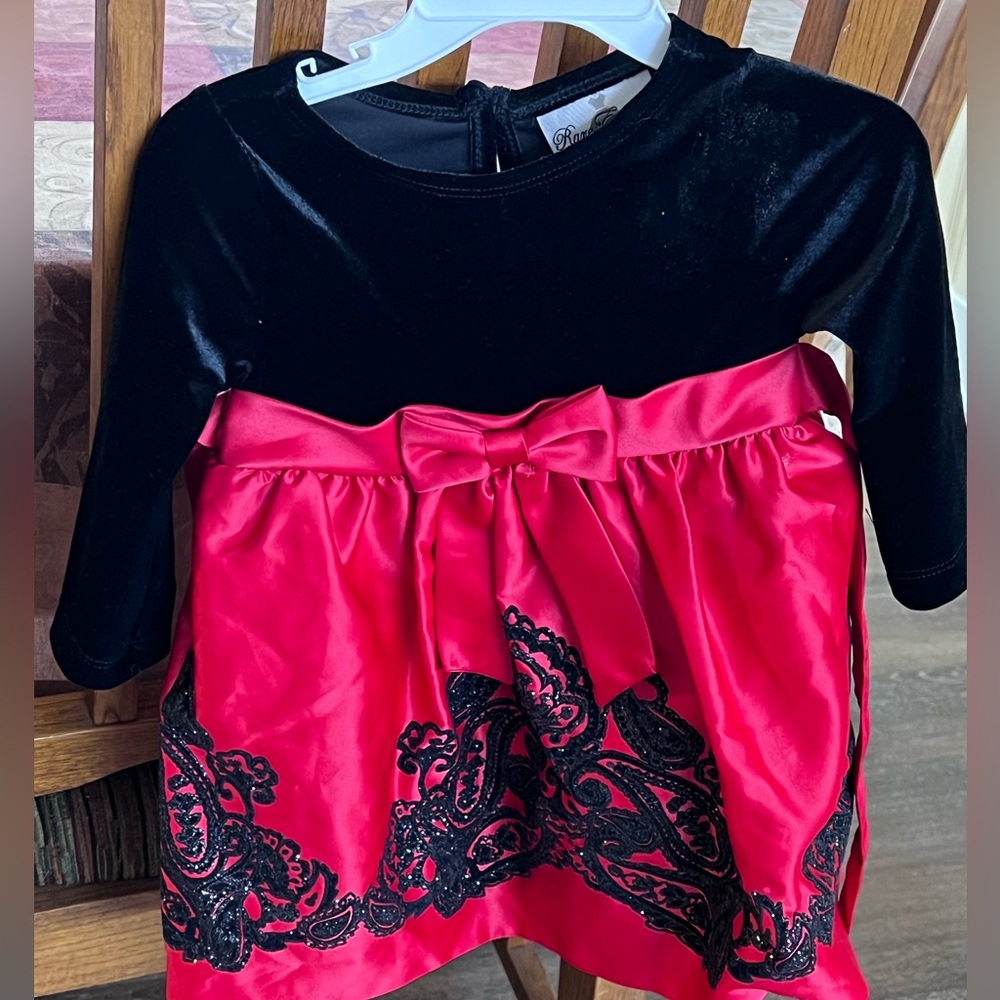 Rare Editions Black and Red Kids Dress
